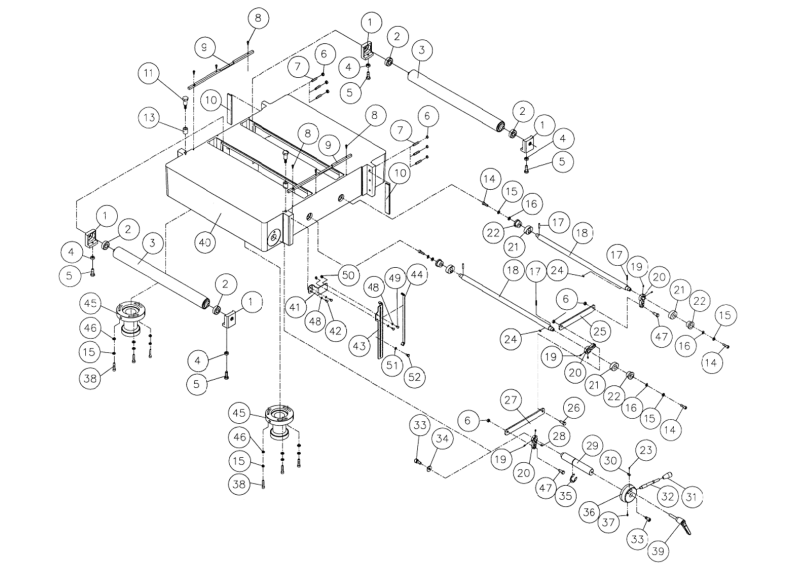 WP2510 15HP 3PH Table Assembly